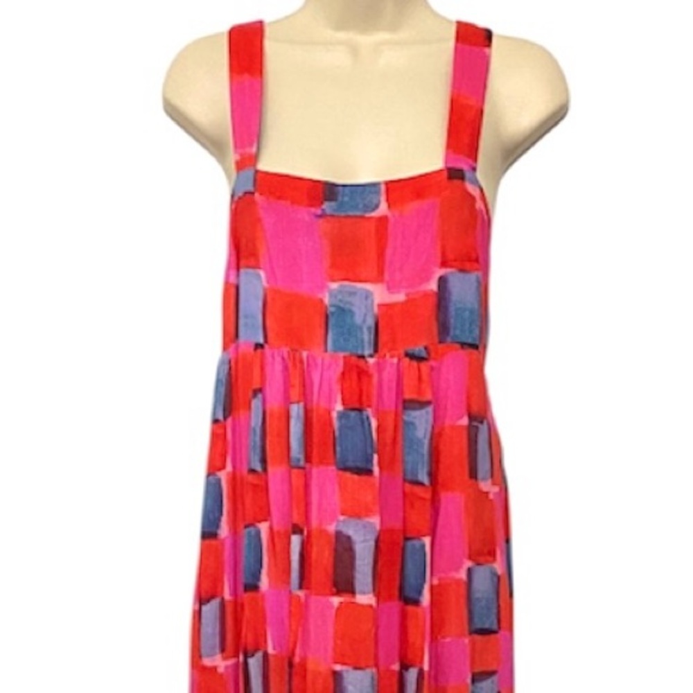 Anthropologie Maeve Madison Maxi Dress Size Small Pink Tie Back Elastic Waist - Picture 5 of 14
